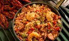 Melting pot … like New Orleans itself, gumbo is a rich, soulful mix. This is a shrimp and sausage version. 