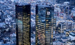 Corporate headquarters of Deutsche Bank in Frankfurt, Germany.