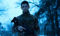 So close up, grotesque and frantic … Maksym, 19, in Enemy in the Woods.