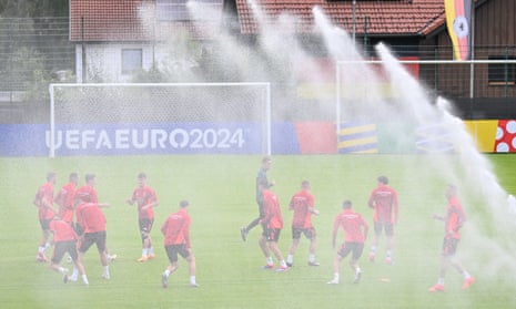 Hungary training at Euro 2024.