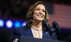 Kamala Harris looking up, smiling