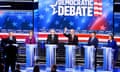 Democratic presidential debate in Las Vegas<br>epa08229639 A handout photo made available by NBC News shows Democratic Presidential candidates (L-R) former NYC Mayor Michael R. Bloomberg, Massachusetts Senator Elizabeth Warren,Vermont Senator Bernie Sanders, former Vice President Joe Biden, former South Bend Mayor Pete Buttigieg and Minnesota Senator Amy Klobuchar attending the ninth Democratic presidential debate at the Paris Theater in Las Vegas, Nevada, USA, 19 February 2020. EPA/NBC NEWS HANDOUT MANDATORY CREDIT: NBC NEWS HANDOUT EDITORIAL USE ONLY/NO SALES