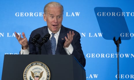 In March Biden seemed to accidentally let it slip he was running for president, saying at a dinner for the Delaware Democratic party that he has ‘the most progressive record of anybody running’. 