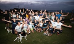 Coogee Run Club after running from Coogee to Clovelly as dawn breaks.