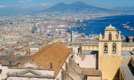 View over Naples with Vesuvius behind