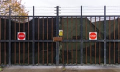 An entrance at the Manston processing centre for asylum seekers.