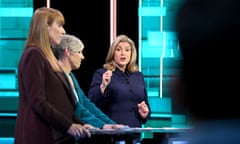 Angela Rayner and Penny Mordaunt on ITV's election debate.