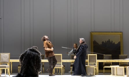Eric Cutler (Siegmund), Camilla Nylund (Brünnhilde) and Tomasz Konieczny (Wotan) in Die Walküre at Zürich Opera.