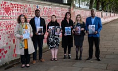 Representatives of Covid-19 Bereaved Families for Justice at the Covid Memorial Wall