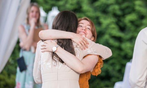 ‘The term best friend was inadequate’ ... Rhaina Cohen hugs a friend. 