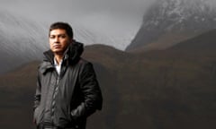 Abul Kamal Azad, a Bangladeshi man trafficked to Scotland (on the shore at Loch Linnhe with Fort William beyond)