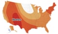 US map of this summer's forecasted temperatures from the National Weather Service.