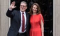 Keir Starmer and his wife, Victoria, pose outside No 10 (Photo by Wiktor Szymanowicz/Anadolu via Getty Images)