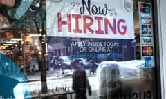 U.S. Economy Adds Jobs In September, Unemployment Rate Drops To 3.7 Percent<br>NEW YORK, NY - OCTOBER 05: A now hiring sign is displayed in the window of a Brooklyn business on October 5, 2018 in New York, United States. Newly released data by the Labor Department on Friday shows that US employers added 134,000 jobs last month. While this was below economists expectations of 185,00, it brought the unemployment rate down to 3.7 percent, the lowest since December 1969. (Photo by Spencer Platt/Getty Images)