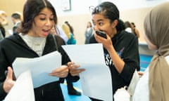 Pupils open their GCSE results at Paddington academy in London