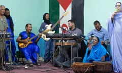 A performance by El Wali in Laayoune refugee camp in 2023.