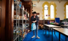 Project manager Fiona Davies at a food bank in Rhyl, north Wales.