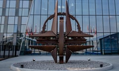 The Nato star sculpture outside its HQ in Brussels, Belgium.