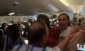 Argentinians flying from Istanbul to Buenos Aires celebrated in the plane's aisles after watching live coverage of Argentina's victory over France in the World Cup final