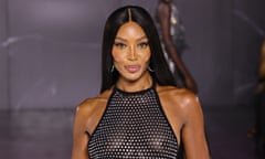 Naomi Campbell in a glittery black sleeveless top
