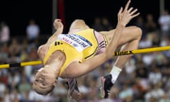 Australia’s Eleanor Patterson clears the bar in women's high jump at the Diamond League athletics meet in Lausanne