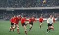 Barry John kicking to touch at Cardiff Arms Park during a Five Nations match between Wales and France in 1972.