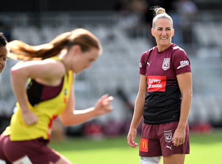 Ali Brigginshaw during a Maroons training session.