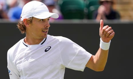 Australia’s Alex de Minaur is through to the fourth round of Wimbledon after an injury to rival Lucas Pouille.