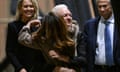 Julian Assange hugs his wife Stella Assange