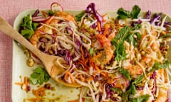 Thomasina Miers' cold noodle salad with herbs, mango, peanuts and shrimp.