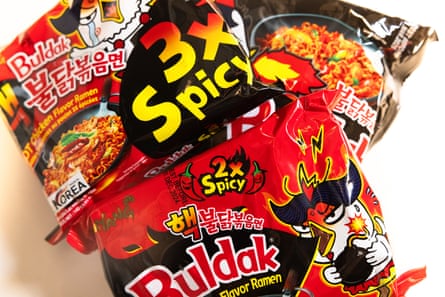 Buldak’s range of spicy ramyeon, also known as “fire noodles”.