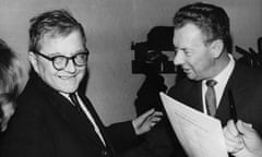 Dmitri Shostakovich and Benjamin Britten at the Royal Albert Hall, 1966.