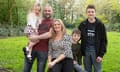 Lyndsey Ainscough with her family, husband Christian, daughter Perry and sons Alfie (right) and Spencer. 