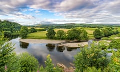 The view of the River Lune from the churchyard in Kirkby Lonsdale, Cumbria