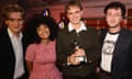 Nicholas Eden, Lily Fontaine, Douglas Frost and Lewis Whiting of English Teacher after winning the Mercury Music Prize.