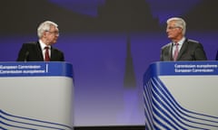 Brexit secretary David Davis and the EU’s chief negotiator Michel Barnier.
