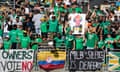 Oakland fans protest in August at the team’s proposed move to Las Vegas