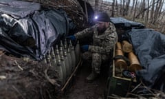 A Ukrainian soldier in Bakhmut, Ukraine.