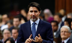 Canada’s Prime Minister Justin Trudeau gestures as he speaks in parliament during Question Period in Ottawa, Ontario, Canada February 18, 2020. REUTERS/Patrick Doyle