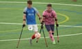 Players from Portsmouth and Everton compete in last year’s Amputee Cup final at St George’s Park, which Everton won 4-2. The two teams are again involved in this year’s final