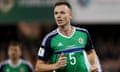 Jonny Evans is one of six Northern Ireland players who would miss a play-off first leg by collecting a yellow card against Norway in Oslo.