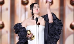 81st Golden Globe Awards<br>Lily Gladstone accepts the award for Best Performance by a Female Actor in a Motion Picture – Drama for "Killers of the Flower Moon" at the 81st Golden Globe Awards held at the Beverly Hilton Hotel in Beverly Hills, California, U.S. on January 7, 2024. Rich Polk/Golden Globes 2024/Handout via REUTERS THIS IMAGE HAS BEEN SUPPLIED BY A THIRD PARTY NO RESALES. NO ARCHIVES