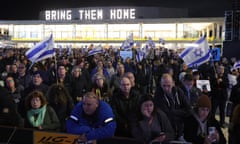Israelis protest against Benjamin Netanyahu’s government while calling for the hostages' release from Hamas, in Tel Aviv. 