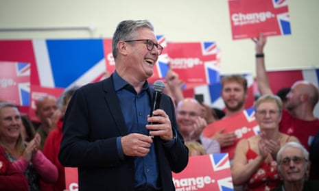 Keir Starmer campaigning yesterday.