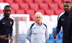 France manager Didier Deschamps attends the team's training session in Munich, Germany, 08 July 2024.