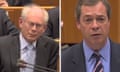 Herman Van Rompuy and Nigel Farage in the European parliament in 2010