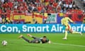 Ferran Torres scores Spain's winning goal against Albania.