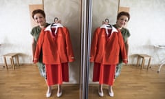 Evgenia Magurina holding her Aeroflot uniform