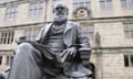 Statue of a seated Charles Darwin at Shrewsbury library.