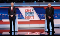 Democratic Party Presidential Debate, Washington DC, USA - 15 Mar 2020<br>Mandatory Credit: Photo by CNN/REX/Shutterstock (10584090l) Former Vice President Joe Biden and Vermont Sen. Bernie Sanders participate in the Democratic Presidential Debate Democratic Party Presidential Debate, Washington DC, USA - 15 Mar 2020 Because of concerns about the coronavirus, the debate was moved from Phoenix to Washington, D.C.